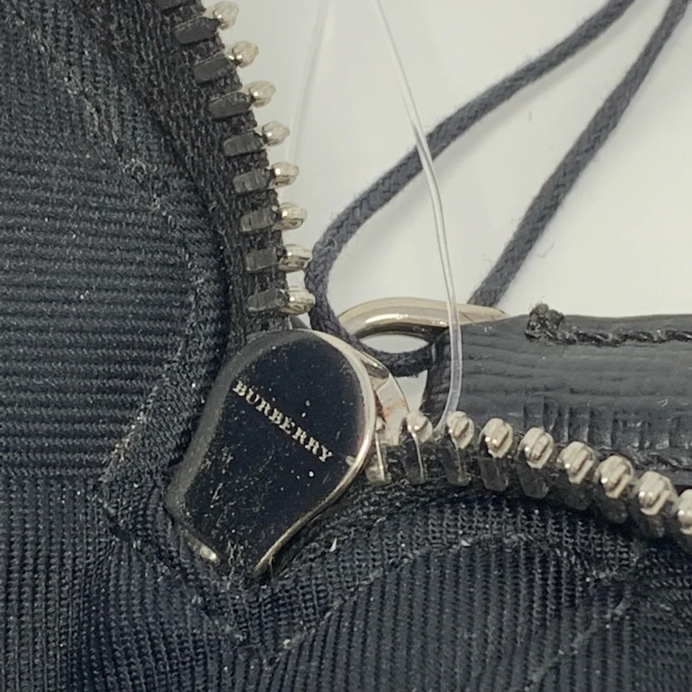 Burberry Embossed Leather Zip Around Leather Envelope Pouch for Men
